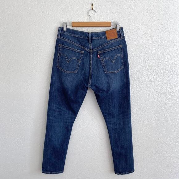 Levi's Premium 501 Skinny Jeans High Waist Dark Indigo Blue Denim W30 L28 - Picture 6 of 13